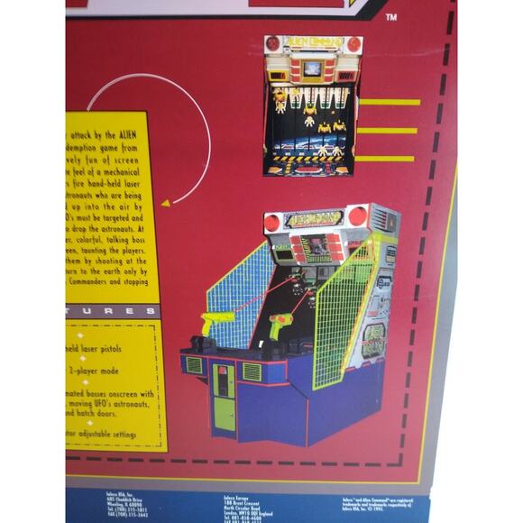 Alien Command Arcade Game Flyer Jaleco 1993 Vintage Artwork 8.5" x 11" - Picture 3 of 3